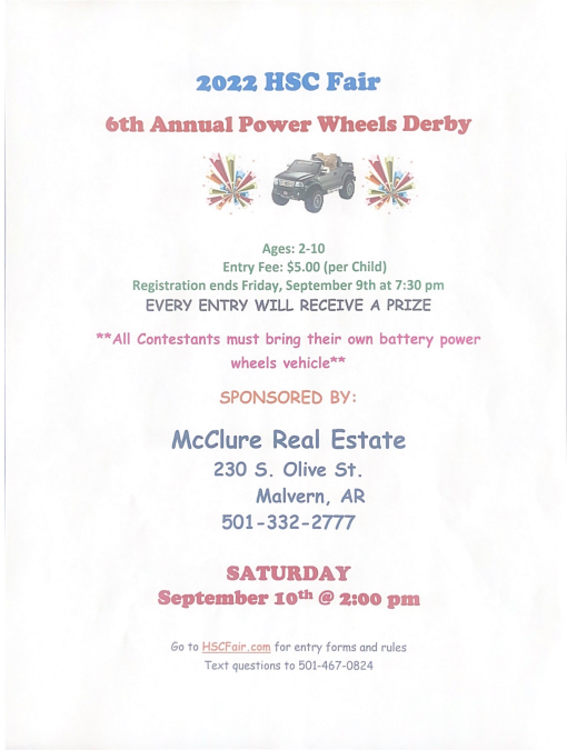 Power Wheels Derby Hot Spring County Fair